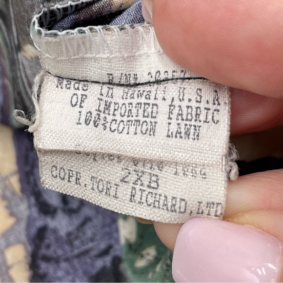 Vintage Tori Richard Honolulu Mens Hawaiian Shirt 2XB Geometric Abstract USA - Picture 7 of 10